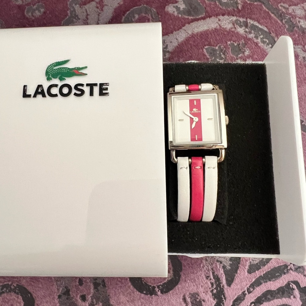 Lacoste New Vintage Pink and White Watch
